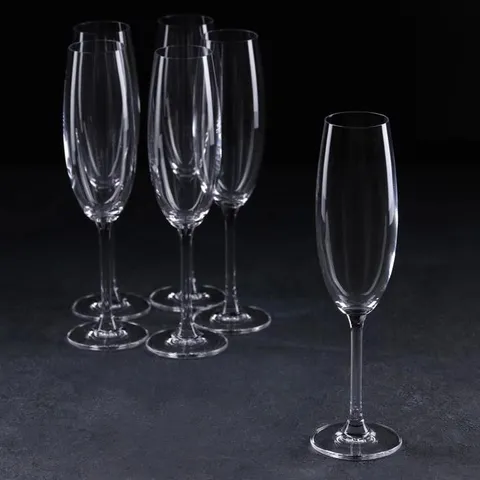 Set 6 Ly uống rượu vang trắng Bohemia Colibri 220 ml Champagne Flute 6pcs 734205