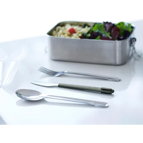 Bộ dao thìa dĩa Joseph Joseph 81135 Duo Steel Travel Cutlery màu Grey