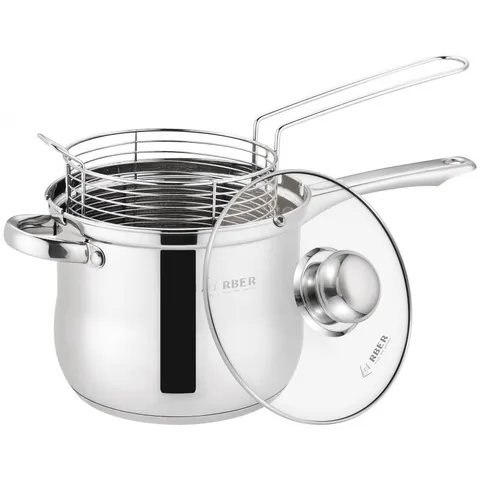 Quánh inox chiên ngâp dầu, kèm giỏ inox Arber AN-04VH