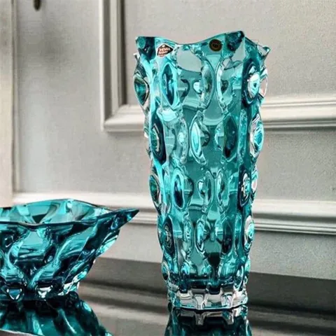 Tô pha lê Bohemia Samba xanh Aquamarine 30.5cm