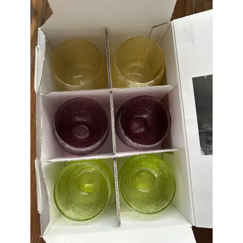 Bộ 6 cốc dáng bầu IVV GLUGLU 3 màu 250ml Made in Italy