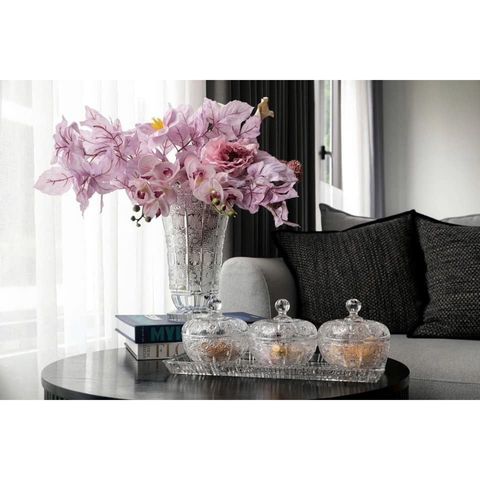 Lọ Hoa Pha Lê Chân Đế Bohemia M57 cao 30,5cm