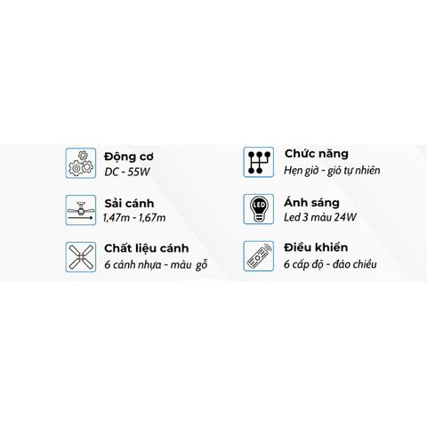 Quạt trần đèn Klasse 58KSA 902