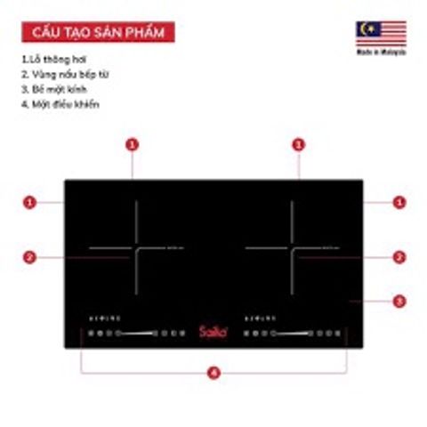 Bếp Từ đôi Saiko DIH-4000E, THái Lan