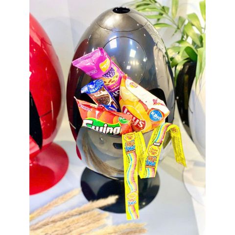 THÙNG ĐỰNG ĐỒ KIÊM DECOR 3 NGĂN XOAY 360 ĐỘ HÌNH QUẢ TRỨNG