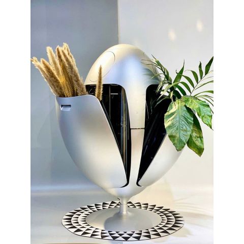 THÙNG ĐỰNG ĐỒ KIÊM DECOR 3 NGĂN XOAY 360 ĐỘ HÌNH QUẢ TRỨNG