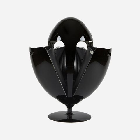 Thùng đựng đồ kiêm decor 3 ngăn xoay 360 độ hình trứng màu đen size lớn 54l 45x84cm