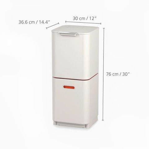 Thùng rác 2 ngăn Joseph Joseph 30064 Totem Compact 40L Stone