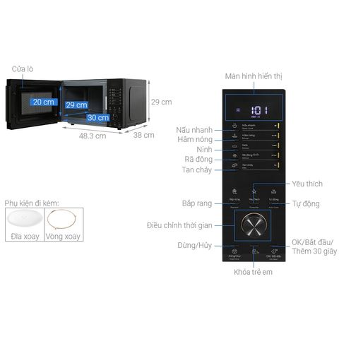 Lò vi sóng Electrolux EMM23D22B 23 lít
