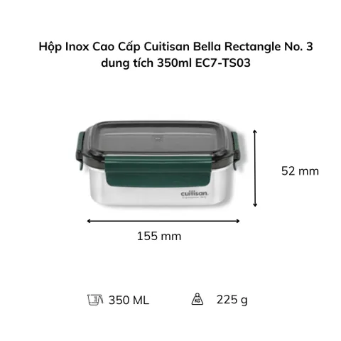 Hộp Inox Cao Cấp Cuitisan Bella nhiều dung tích