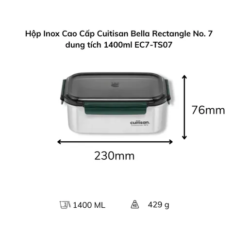Hộp Inox Cao Cấp Cuitisan Bella nhiều dung tích