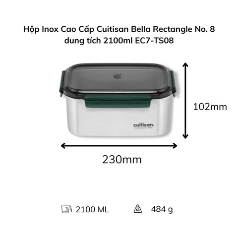 Hộp Inox Cao Cấp Cuitisan Bella nhiều dung tích