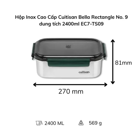 Hộp Inox Cao Cấp Cuitisan Bella nhiều dung tích