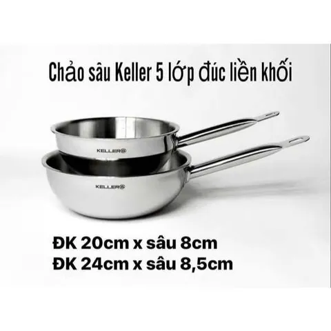 Chảo sâu lòng thép 5 lớp đúc liền Keller
