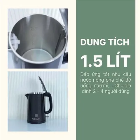 Ấm đun siêu tốc cao cấp Habibullet KHB2486 1,5L 735247