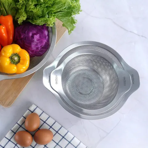 SET 3 RỔ INOX CÓ TAY CẦM GKÖCH MYDH0305 (kích thước 16cm, 20cm & 24cm) 735258