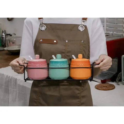 Set 3 hũ gia vị Rainbowl cao cấp - chính hãng Kaiyo 735291