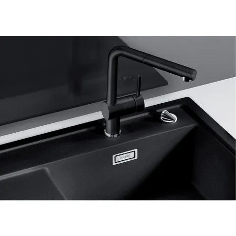 VÒI RỬA BÁT CÓ DÂY RÚT BLANCO LINUS-S ANTHRACITE 516688 MÀU ĐEN