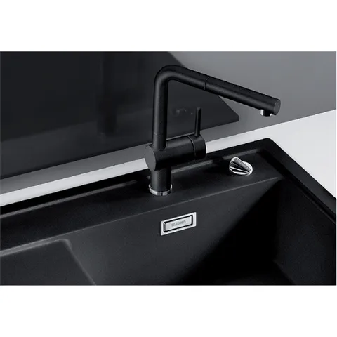VÒI RỬA BÁT CÓ DÂY RÚT BLANCO LINUS-S ANTHRACITE 516688 MÀU ĐEN