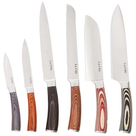 Bộ 6 dao LA CÔTE + đốc gỗ cao cấp