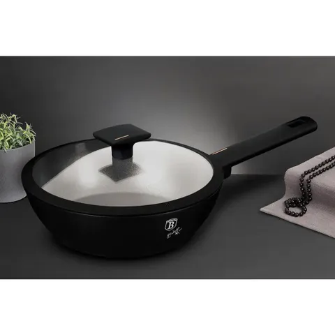 Chảo sâu lòng Berlinger Haus BH/7089N 24cm màu đen – Monaco Collection (có nắp)