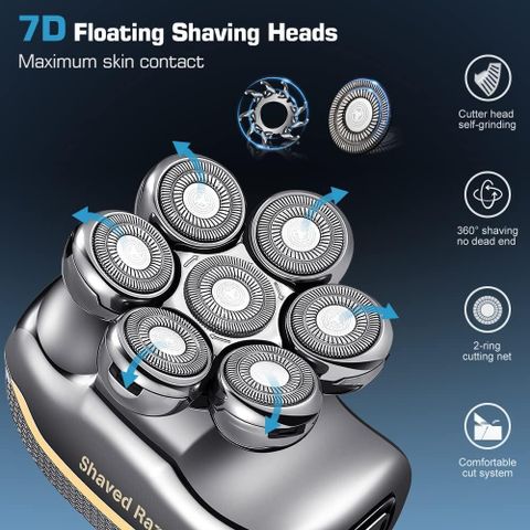 Máy Cạo Râu, Đầu Trọc, Hói Men's Shaver RQ 7900, Cắt Tóc, Đa Năng, 7D, Cạo Khô & Ướt