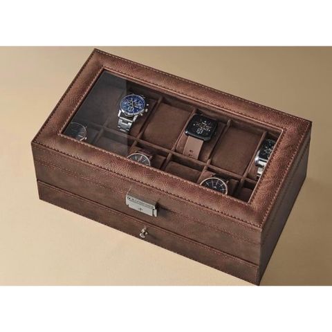 Hộp đựng đồng hồ da Songmics 2 tầng - Đẳng cấp châu Âu