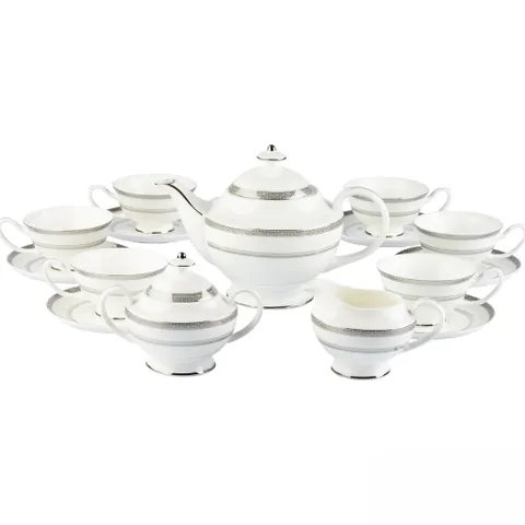 Bộ cafe sứ xương Imperial London bạch kim Anh (15 chi tiết)