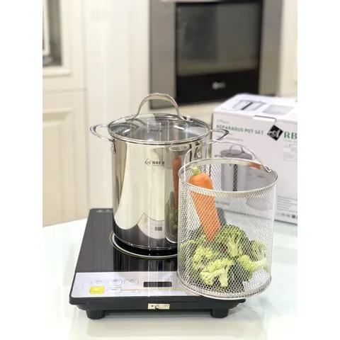 Nồi inox chiên ngâp dầu, kèm giỏ inox Arber AN-03VH