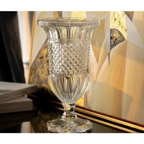 Bình hoa pha lê Bohemia Alexandria đế tròn cánh hoa 30cm