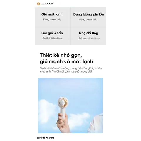 Quạt cầm tay Lumias X5 mini