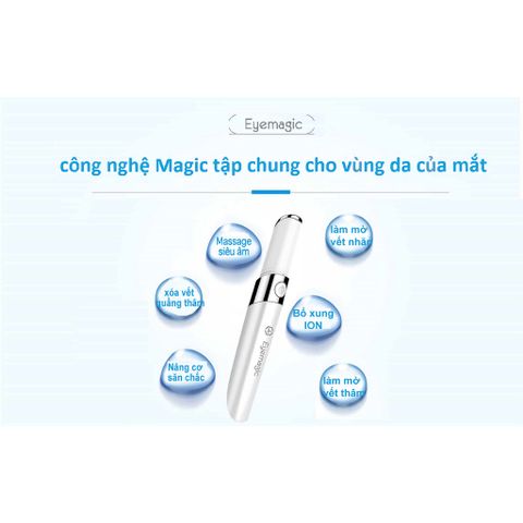 Máy massage mắt giảm quầng thâm, trẻ hoá da công nghệ điện từ trường, bổ xung ION, ánh sáng Photon xanh đỏ NanoTime F52E