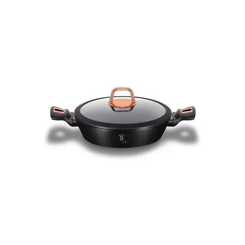 Nồi chảo có nắp 2 quai cầm Berlinger Haus BH/1640N 28cm - màu đen/rose