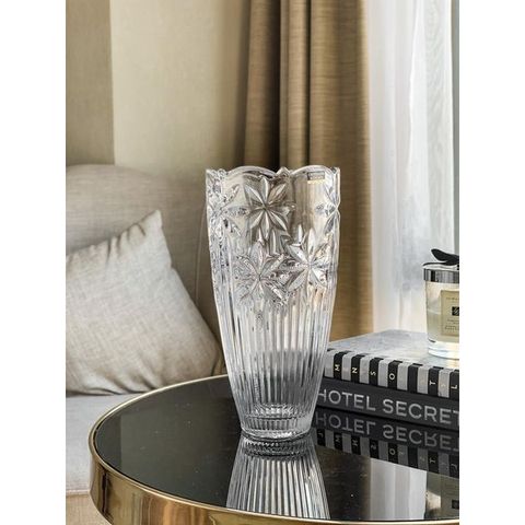Lọ Hoa Pha Lê Crystalite Perseus Bohemia Bom Mài hoa thị
