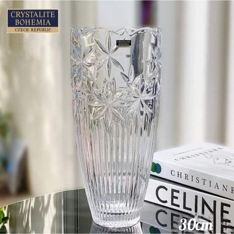 Lọ Hoa Pha Lê Crystalite Perseus Bohemia Bom Mài hoa thị