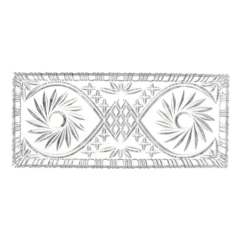Đĩa dài pha lê mài xoáy Bohemia M56 40cm 736336
