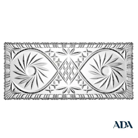 Đĩa dài pha lê mài xoáy Bohemia M56 40cm 736336