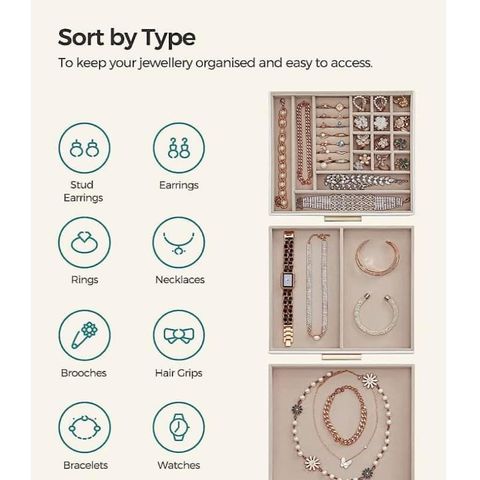 HỘP ĐỰNG TRANG SỨC, KÍNH MẮT… CÓ NẮP KÍNH CỦA SONGMICS ĐỨC