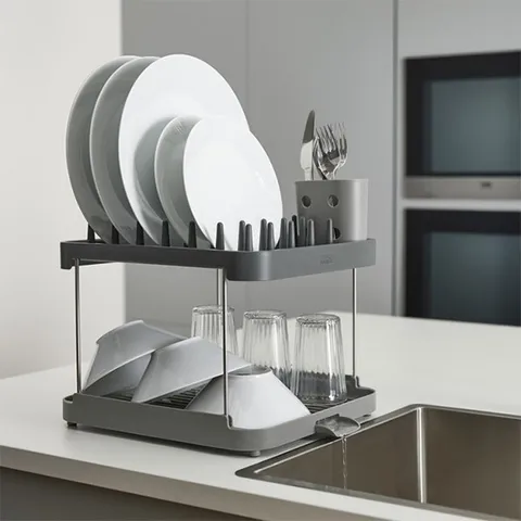 Giá úp bát đĩa 2 tầng Joseph Joseph 85150 Duo 2-Tier Dish Rack - Grey