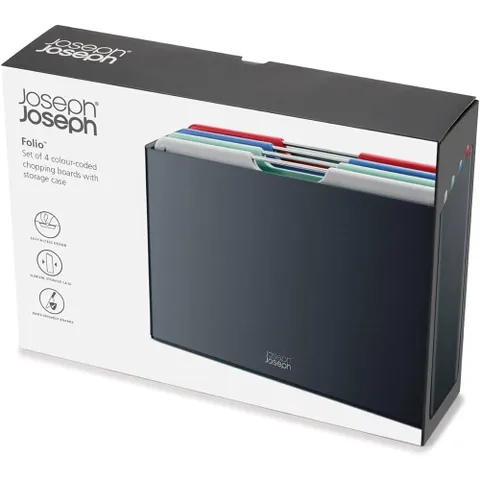 Bộ 4 thớt Joseph Joseph 60214 Folio Regular (Coast Graphite)