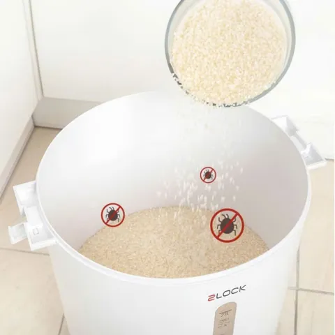 Thùng gạo hút chân không 2lock dung tích 20kg gạo Made in Korea