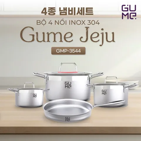 Bộ nồi 4 món inox 304 Jeju GUME GMP-3544