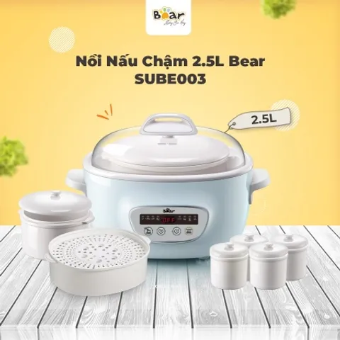 Nồi nấu chậm Bear SUBE003 2.5L - Hàng Quốc Tế