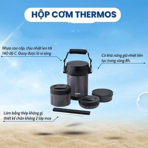 HỘP CƠM GIỮ NHIỆT 3 NGĂN THERMOS JBG-2000 NỘI ĐỊA NHẬT 736710