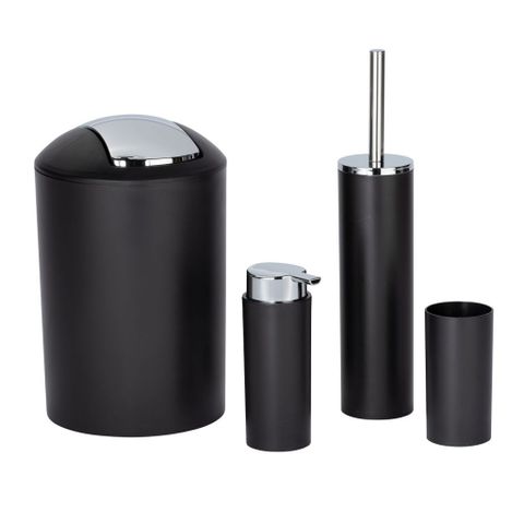 Bộ dụng cụ phòng tắm 4 chi tiết Wenko (thùng tác, đựng bàn chải, cọ toilet, bơm xà phòng)