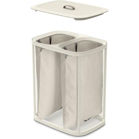 Thùng Đựng Đồ Giặt 2 Ngăn Có Quai Xách Joseph Joseph 50020 Tota 90L Màu Kem