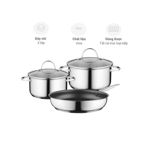 Bộ nồi inox Bosch HEZ9SE030 3 món