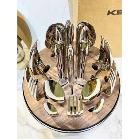 SET DAO DĨA 24 MÓN KELLER HÌNH QUẢ TRỨNG INOX