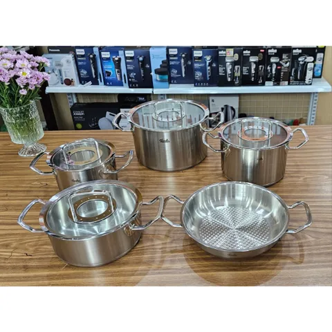 BỘ NỒI FISSLER PROFI COLLECTION 4 NỒI 1 CHẢO 2 QUAI NẮP KÍNH