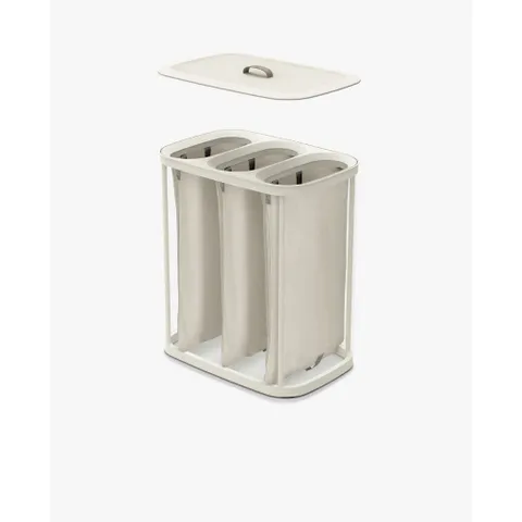 Thùng Đựng Đồ Giặt 3 Ngăn Có Quai Xách Joseph Joseph 50021 Tota Trio 90L Màu Kem